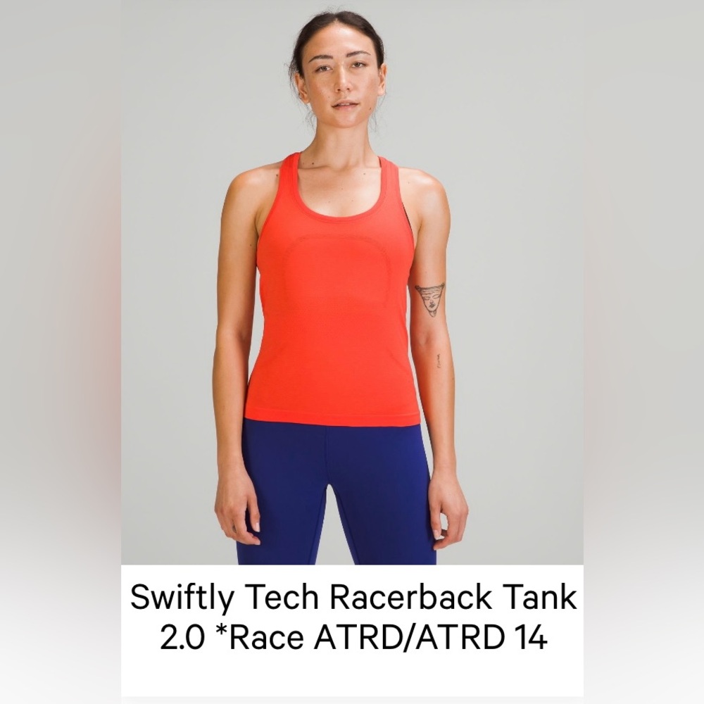 Lululemon Swiftly Tech Red Orange Racerback Tank 2.0 *Race, Women Size 14